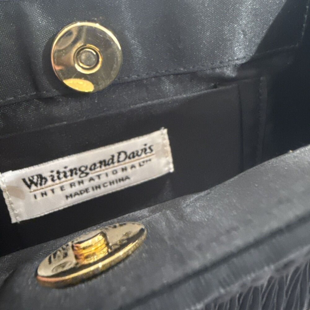 Whiting & Davis Womens Purse Black Small Handbag Bag Vintage VTG - Picture 3 of 5